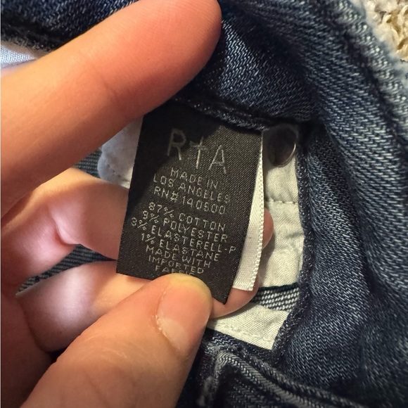 ๐ RtA Split Hem Skinny Jeans ๐ Dark Wash Denim Size 27 Designer Edge ๐ - Picture 4 of 6